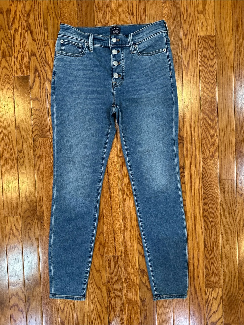 J. Crew 9” mid-rise skinny button fly jeans women’s size 26 EUC